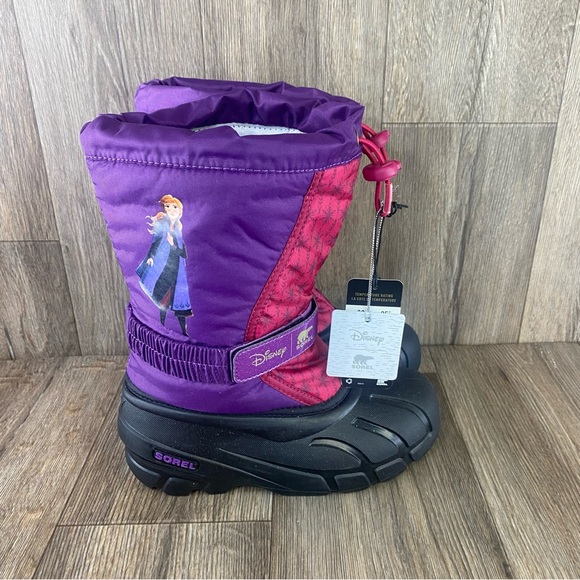 Sorel Disney Frozen Boot Girls Sz 3 Anna Flurry Waterproof Purple Pink Warm NWT - Picture 2 of 7